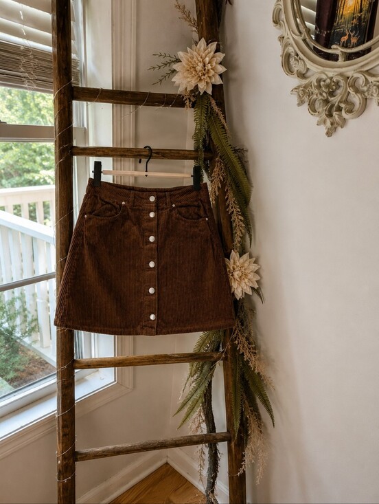 Blue Rain Dresses & Skirts - Blue Rain Brown Corduroy Button Down Mini Skirt Retro Fall